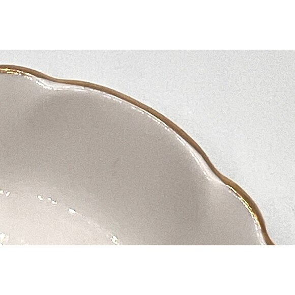 Royal Windsor England White Trinket Dish Yellow Floral Gold Rim Fine Bone China - Picture 7 of 13